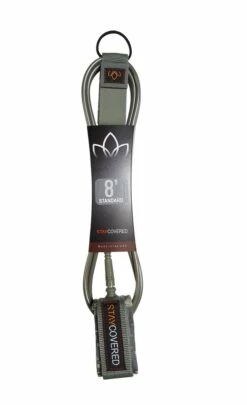 Stay Covered - 8' Standard Surfboard Leash - Gray