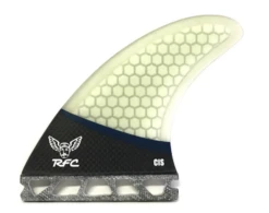 Rainbow Fin Co. "CIS" Futures Thruster Surfboard Fin Set - Blk / White