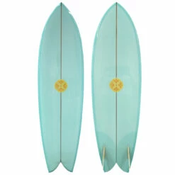 6'2" Josh Hall Surfboards "Piseas" New Midlength Surfboard W/ Glass-On Bamboo Twins