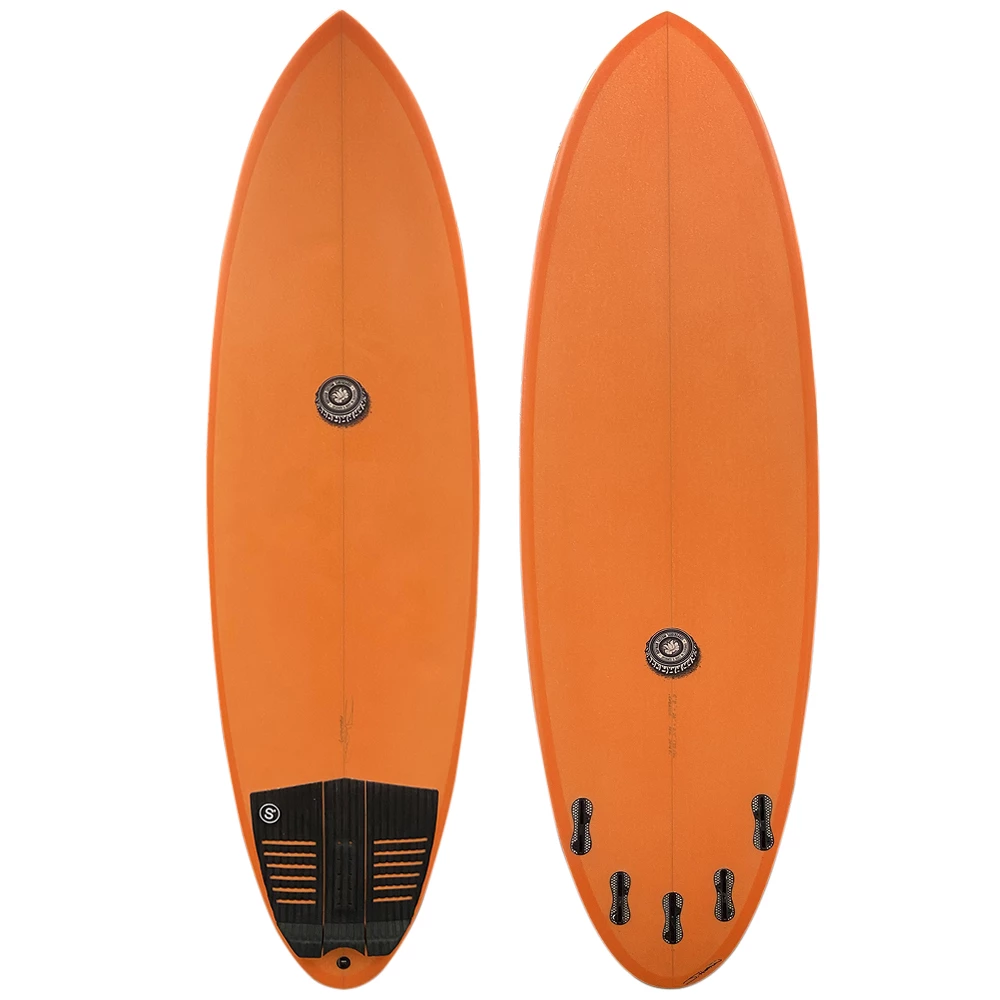 5'8" Hoffman Surfboards "Cheater" Used Epoxy Shortboard Surfboard - Orange 3 5'8" Hoffman Surfboards "Cheater" Used Epoxy Shortboard Surfboard - Orange