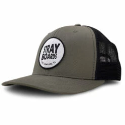 Stray Boards 6 Panel Adjustable Hat - Olive & Black