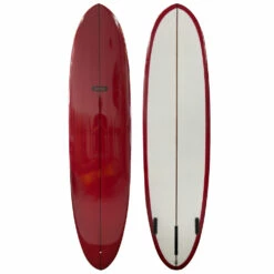 7'2" Dono "Egg" New Midlength Surfboard - Merlot/Red Resin Tint