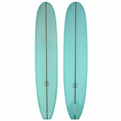 9'3" While Were Young New Longboard Singlefin Surfboard (Turquoise Resin Tint)