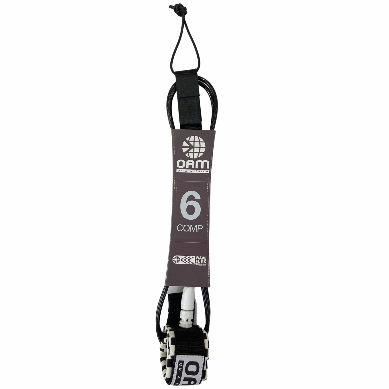 OAM 6' Comp Surfboard Leash - Black And White Checker 3 OAM 6' Comp Surfboard Leash - Black And White Checker