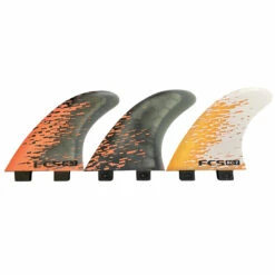 FCS "PC-7" Like-New Thruster Surfboard Fin Set - Orange/Black (Medium)
