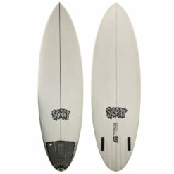 5'9" Sorry Surfboards "Honeypot Twin" Used Channel Bottom Twin Fin Surfboard