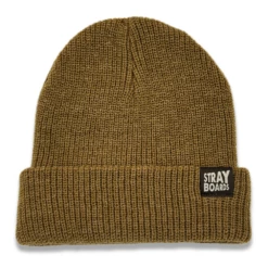 Stray Boards Cardigan Knit Beanie Hat - Acorn/Brown