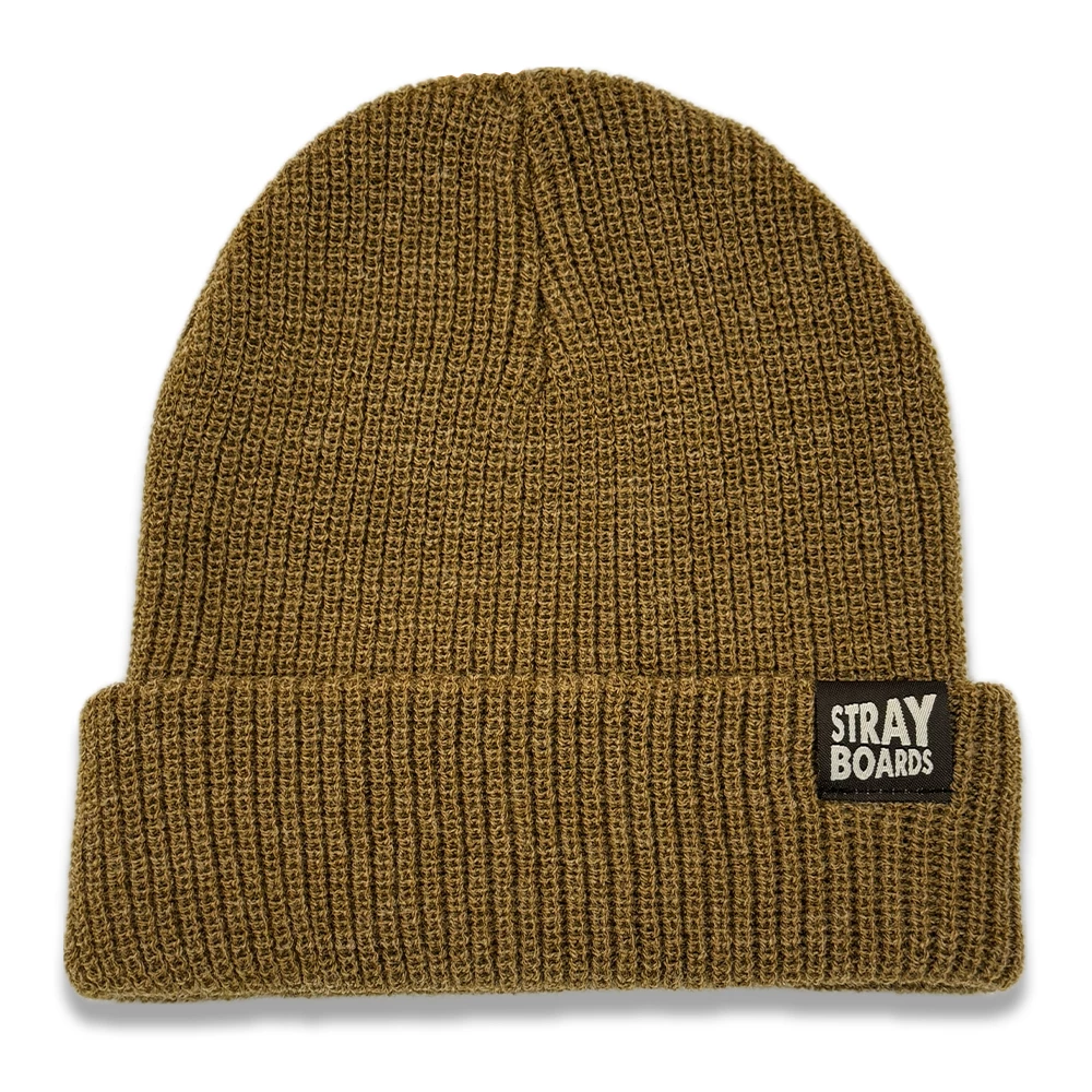 Stray Boards Cardigan Knit Beanie Hat - Acorn/Brown 3 Stray Boards Cardigan Knit Beanie Hat - Acorn/Brown