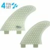 True Ames "Timmy Patterson" New Quad Surfboard Fin Set - FCS - Clear Hexcore