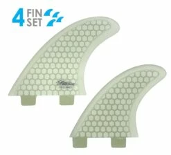 True Ames "Timmy Patterson" New Quad Surfboard Fin Set - FCS - Clear Hexcore