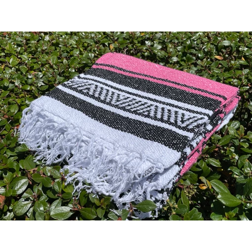 Hand-Crafted Mexican Beach Blanket - Pink -KITEBOARDING Shop pink1 17297.1687646309
